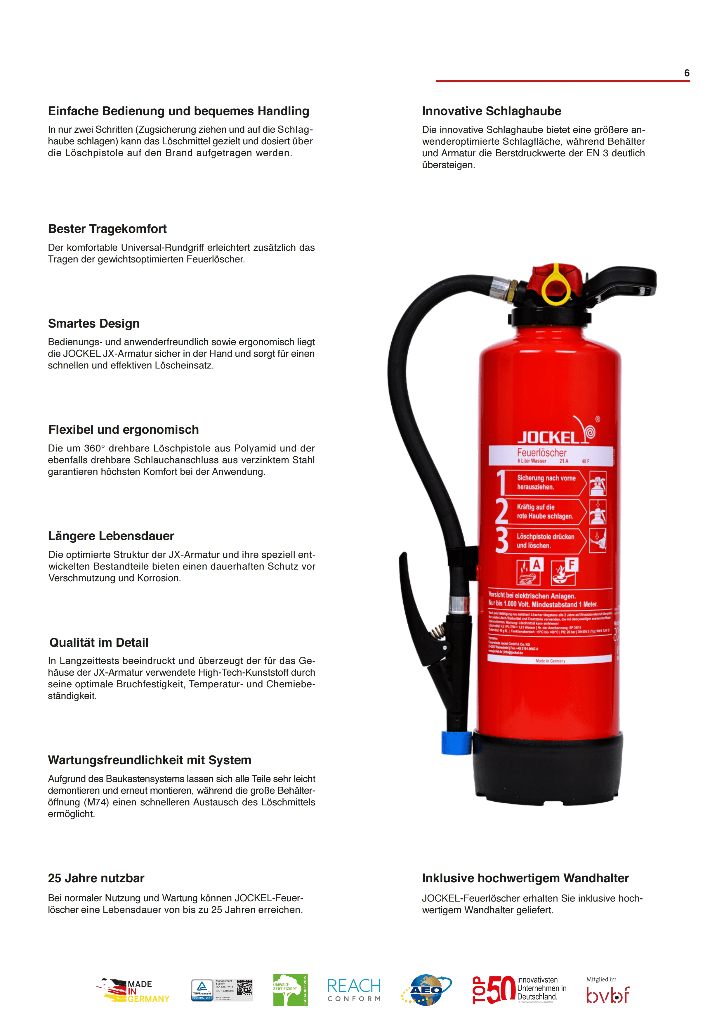 Datenblatt Wassernebel Feuerlöscher