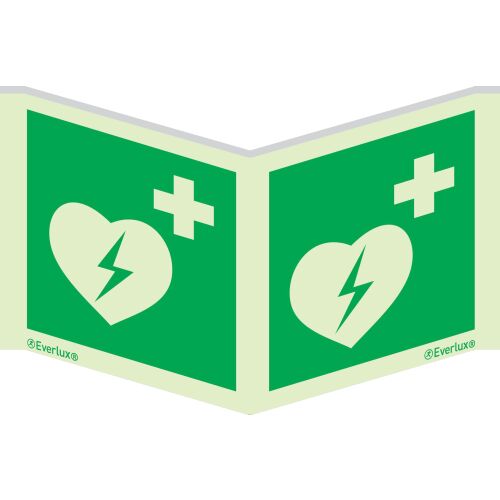 Rettungszeichen Symbole Winkelschild Defibrillator