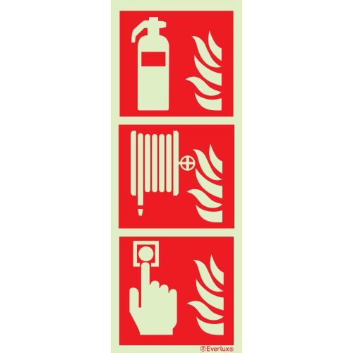 Brandschutzzeichen Feuerlöscher Löschschlauch Handalarmtaster