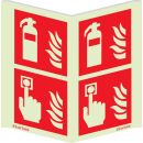 Brandschutzzeichen Kombi Winkelschild