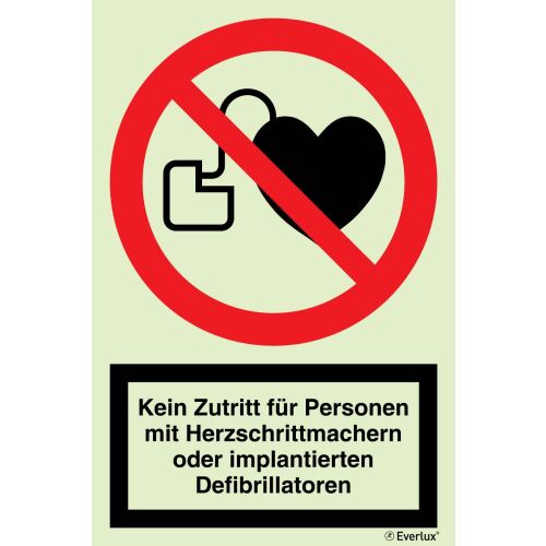 Verbotszeichen Verbot für Personen mit Herzschrittmacher SN EN ISO 7010