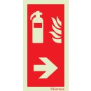 Brandschutzzeichen Feuerlöscher mit Pfeil