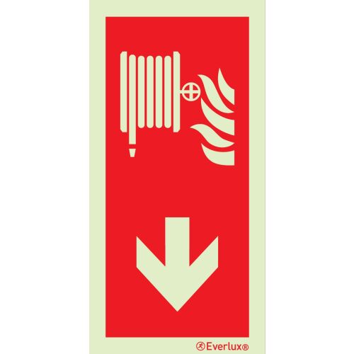 Brandschutzzeichen Löschschlauch mit Pfeil