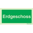 Rettungszeichen mit Text 300x150mm Treppe Kunststoff 2mm, selbstklebend, langnachleuchtend, 215mcd/m²